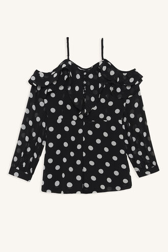 PIPER FRILL PLAYSUIT in colour CAVIAR