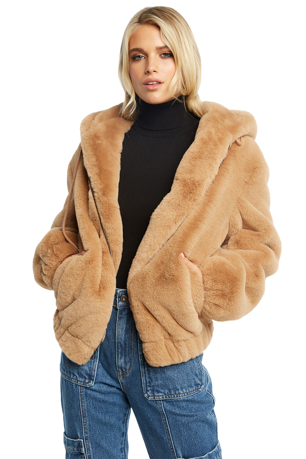Tan furry jacket