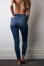 KHLOE HI CROP JEAN in colour TRUE NAVY
