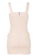 PINK DENIM ZIP DRESS in colour SHRINKING VIOLET