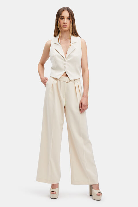 RUMOUR PIN TUCK PANT in colour MOONLIGHT