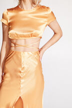 MIDI SLIP SKIRT in colour JAFFA ORANGE