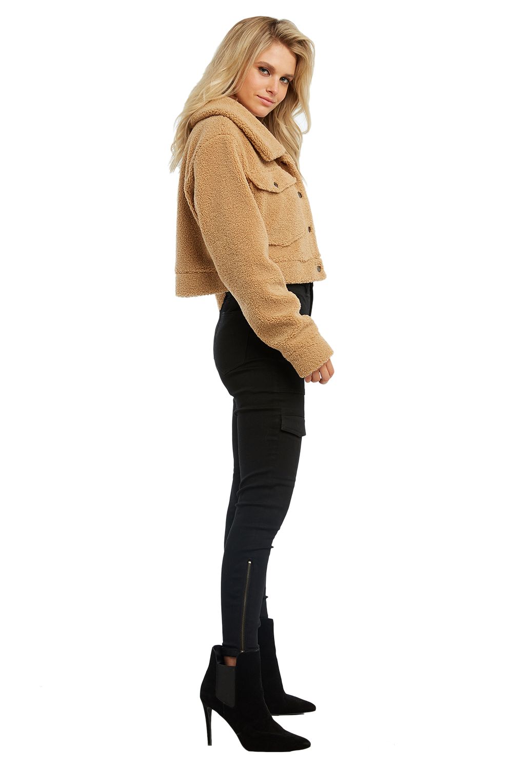 Crop Sherpa Jacket Ladies Clothing & Jackets & Coats Bardot