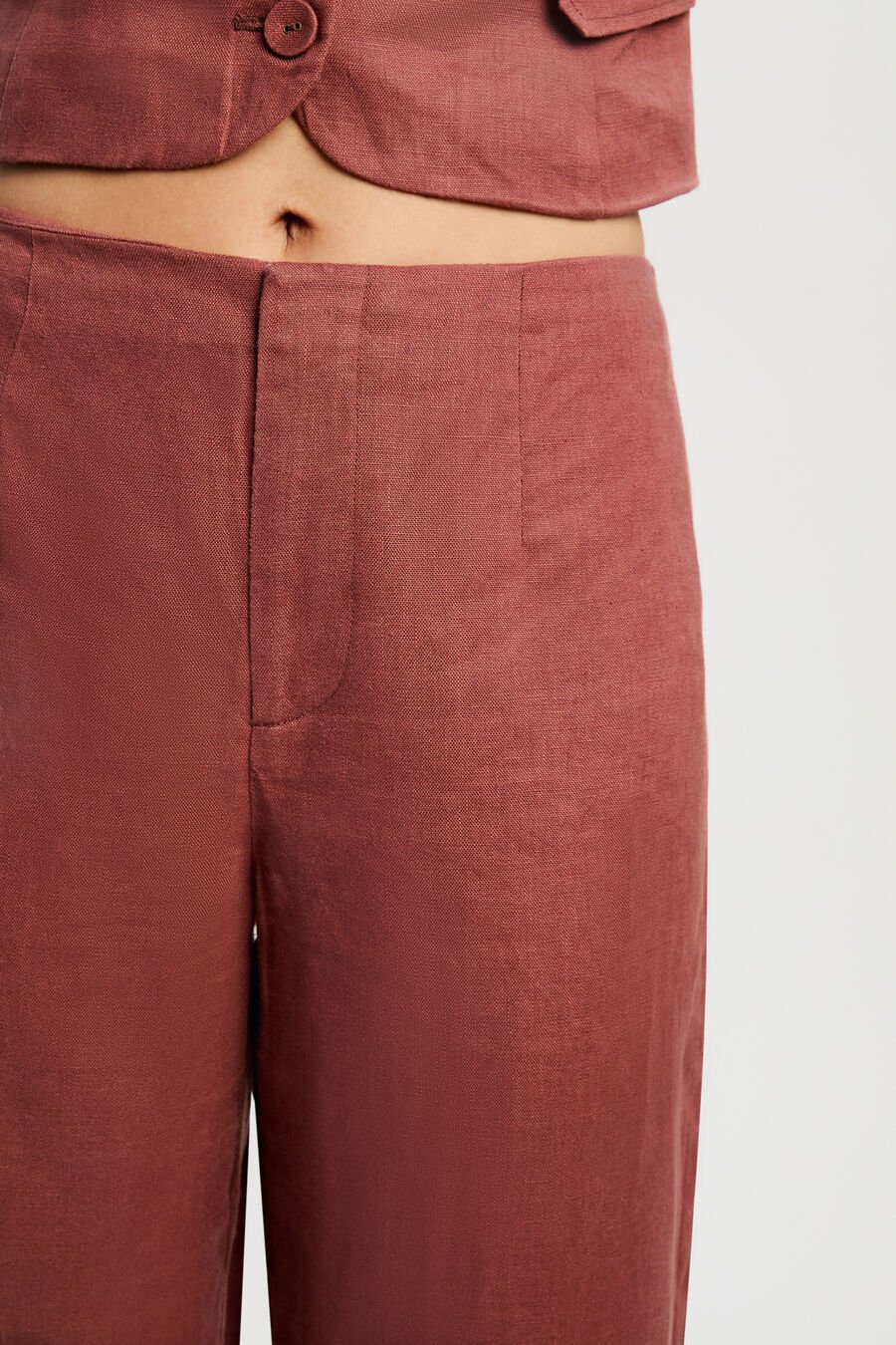 Domenica Mid Rise Linen Pant