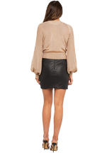BELL SLEEVE LUREX KNIT in colour CARAMEL