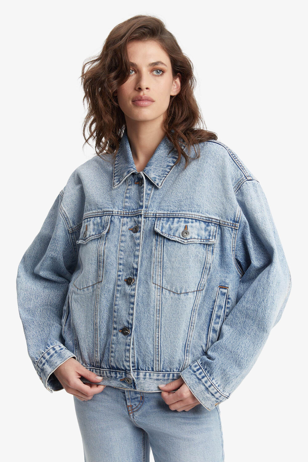 RELAXED DENIM JACKET in colour CITADEL