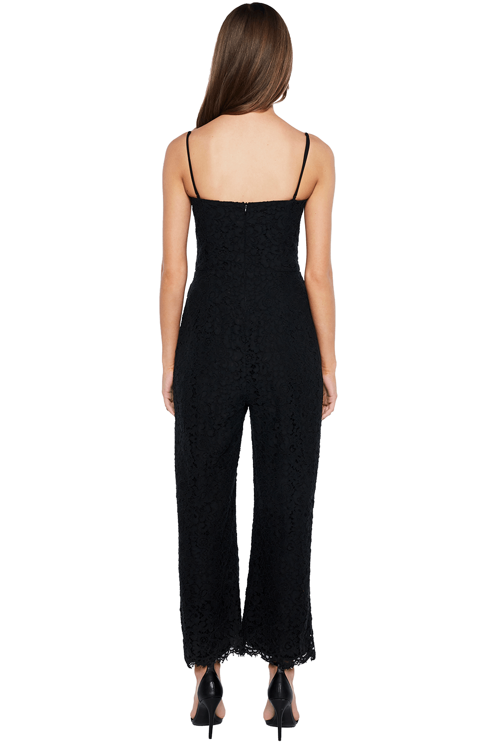 Sienna Lace Jumpsuit in Black Bardot