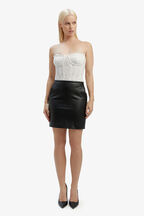 ALEXIS PU SKIRT in colour CAVIAR