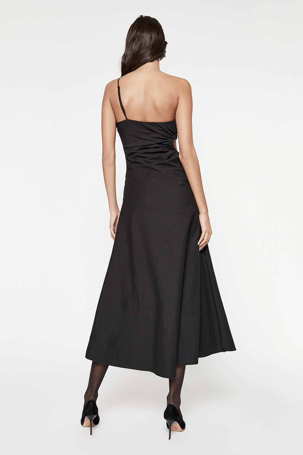 DRAPE ATHENA MIDI DRESS in colour CAVIAR