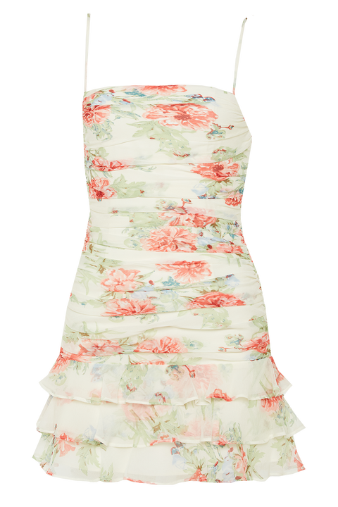 REMI FLORAL DRESS in colour MARSHMALLOW