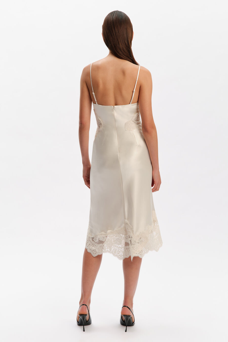 Tara Satin Lace Midi Dress