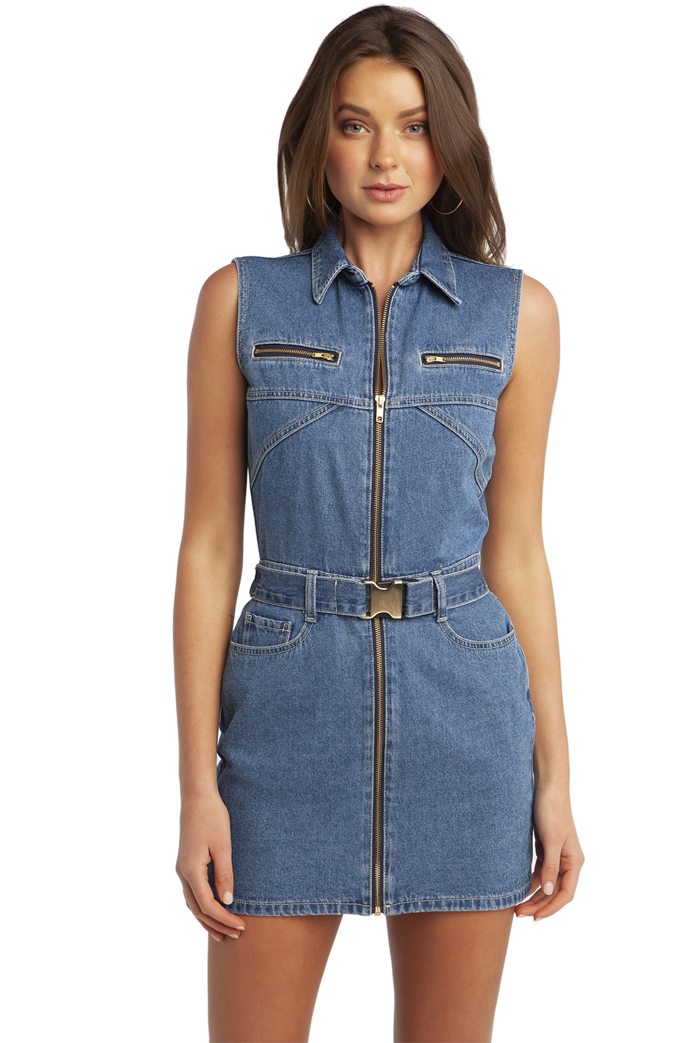 Denim bardot dress clearance
