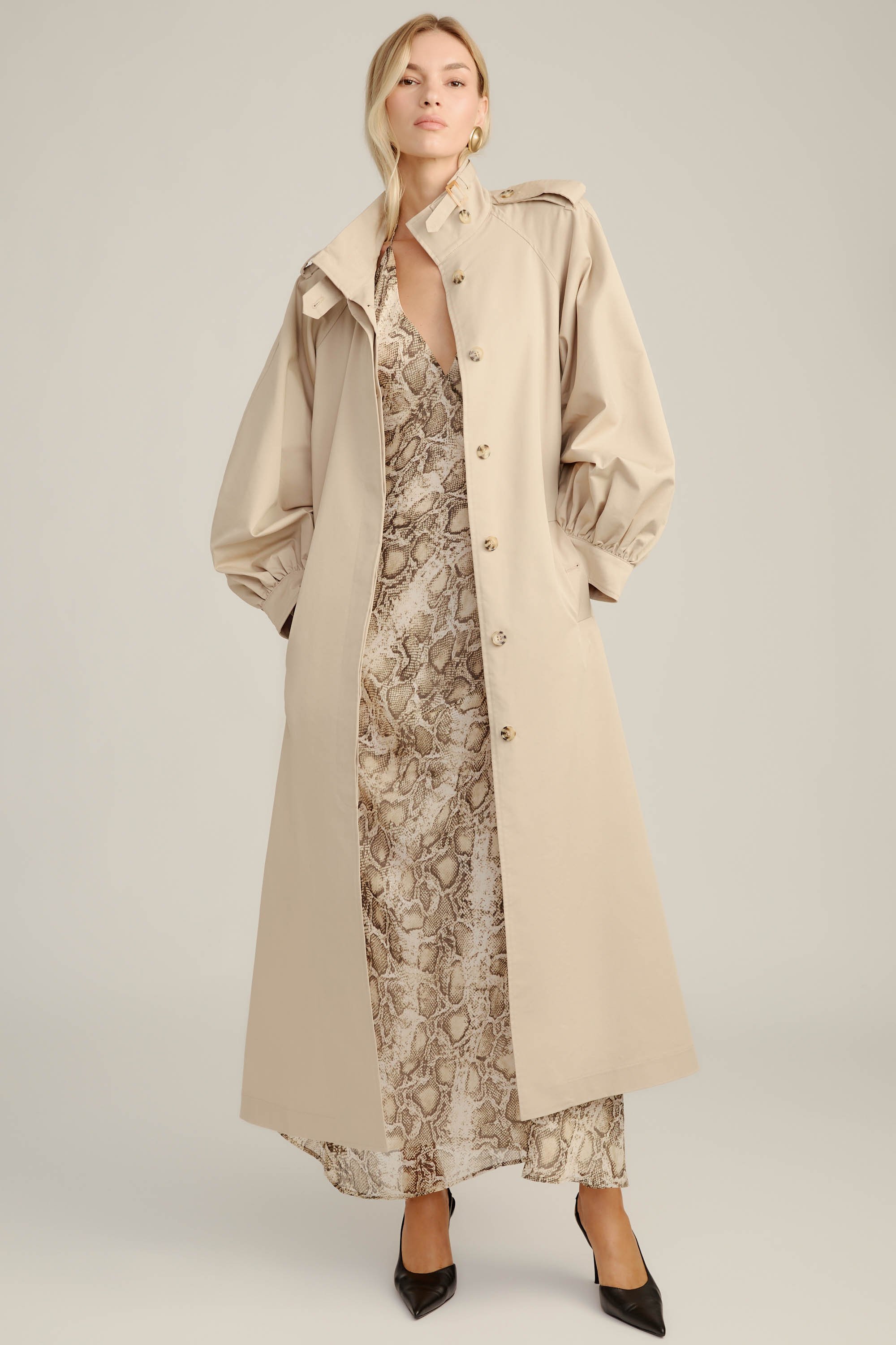 Bardot Isler Longline Trench Coat In Neutral