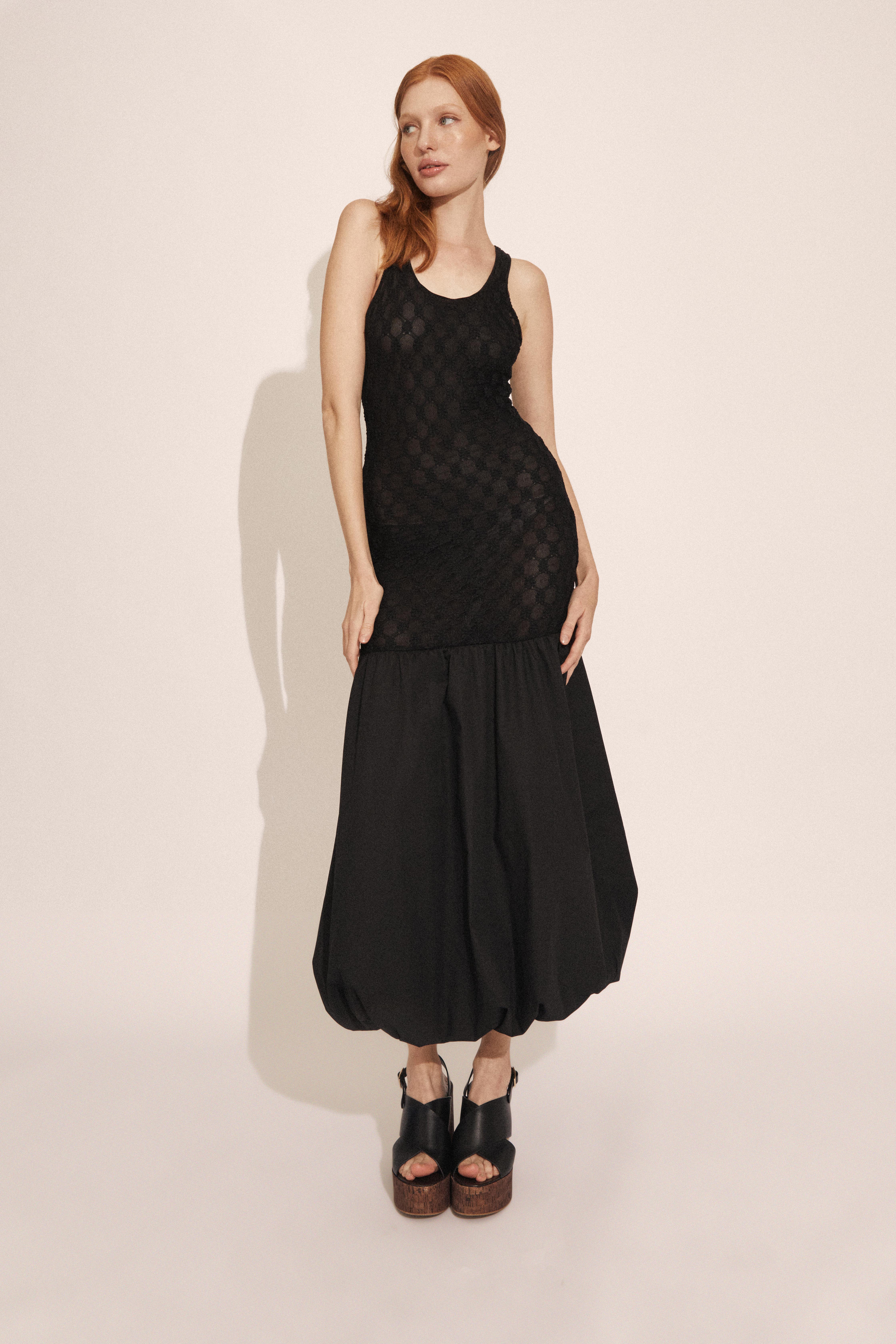 Bardot Melody Lace Poplin Maxi Dress
