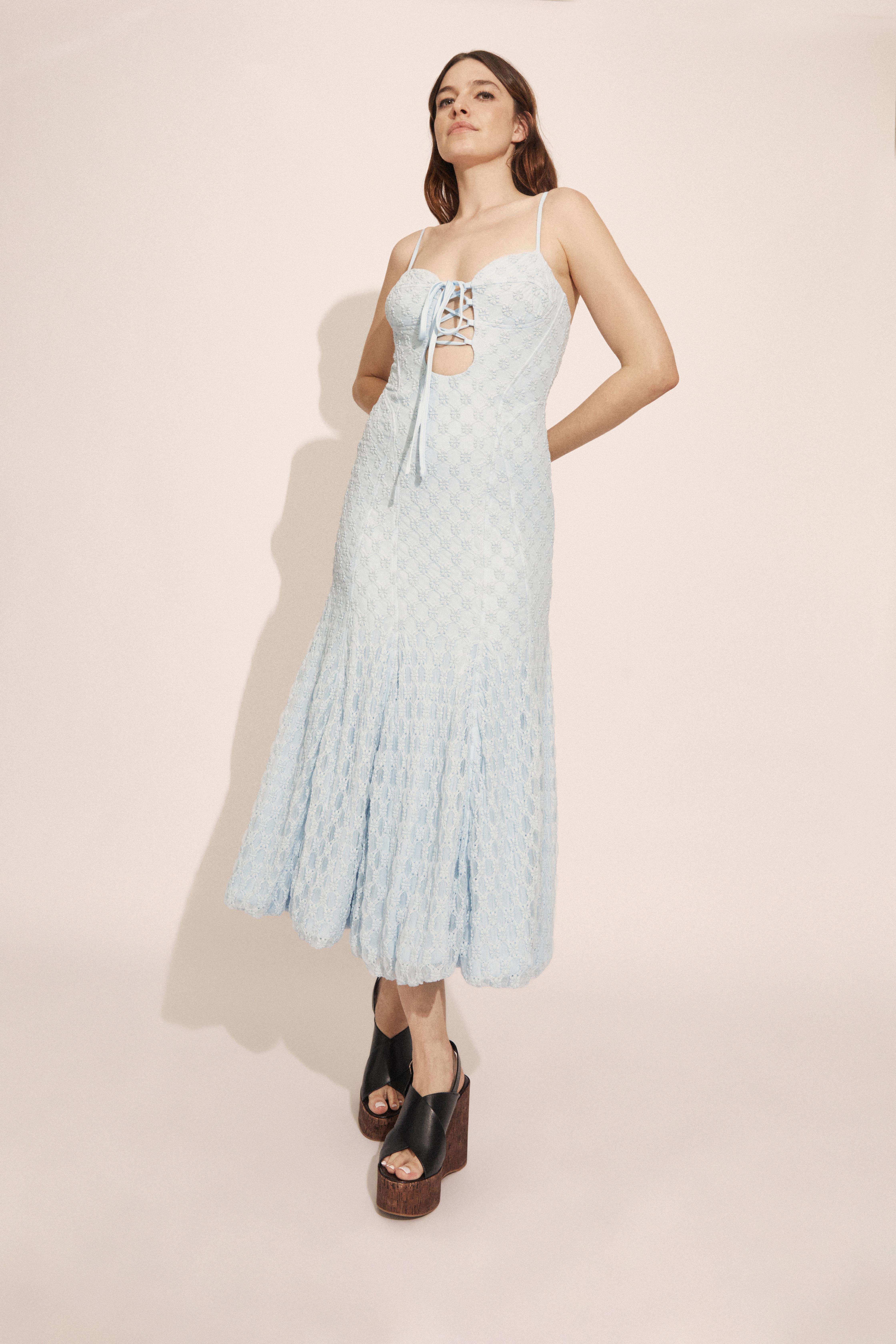 Bardot Delany Lace Sleeveless Bubble Hem Midi Dress