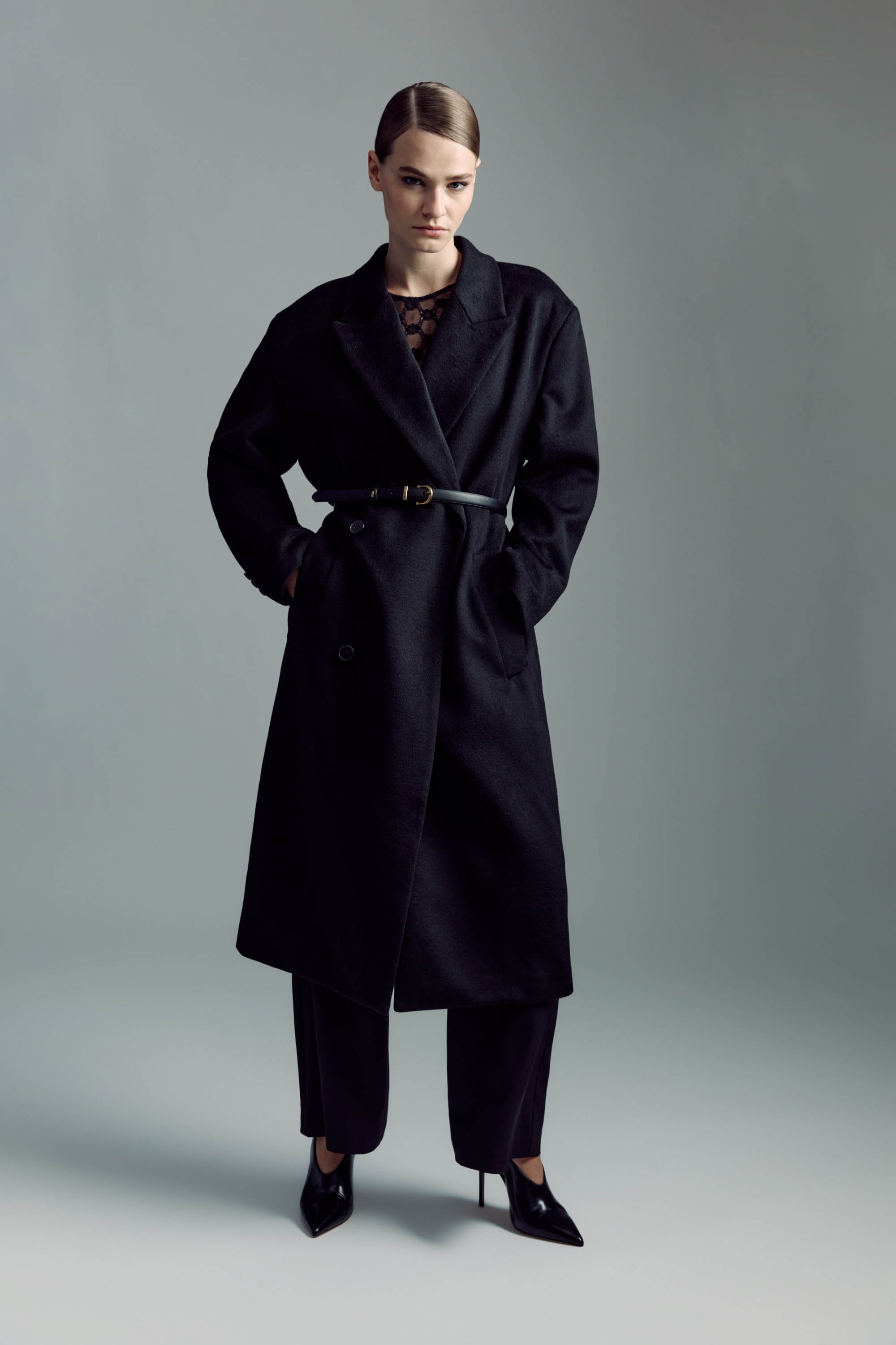 Bardot Classic Oversized Coat In Black